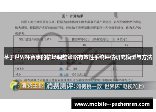 基于世界杯赛事的临场调整策略有效性系统评估研究模型与方法